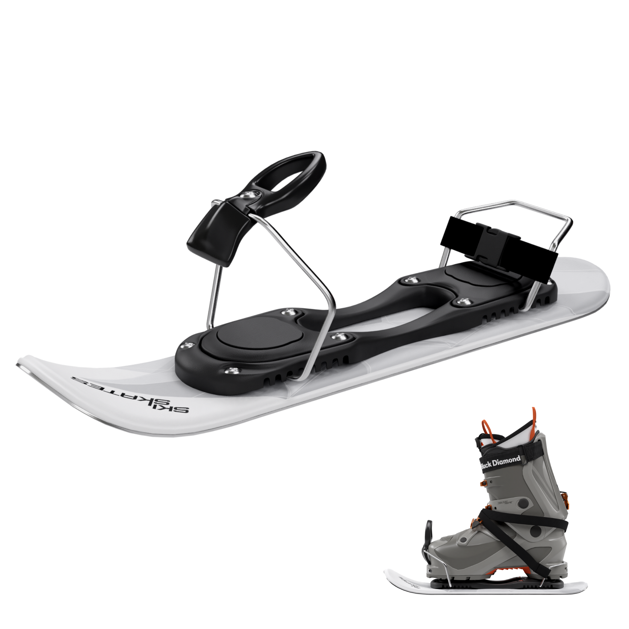 Mini Short Ski Skates for Snow Skis for Winter Shoes Skiboard Snowblade for  New Winter Sport at Snow Resorts Adjustable Ski Boot